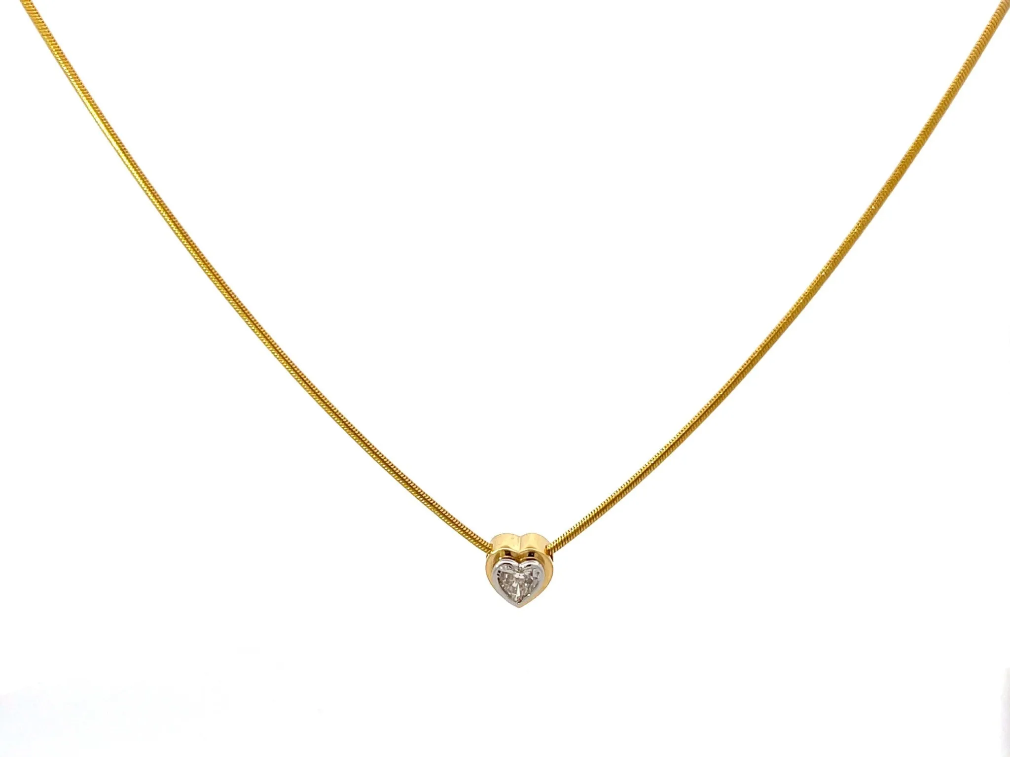 Heart Diamond Necklace 14k Gold