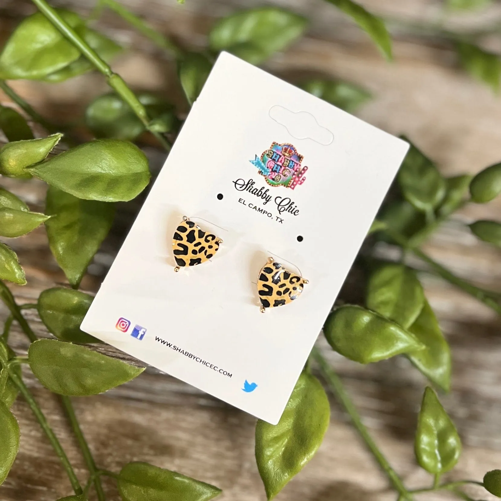 Heart Leopard Earrings