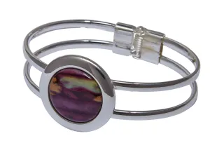 Heathergem - Silver Plated Spring-Clip Bangle