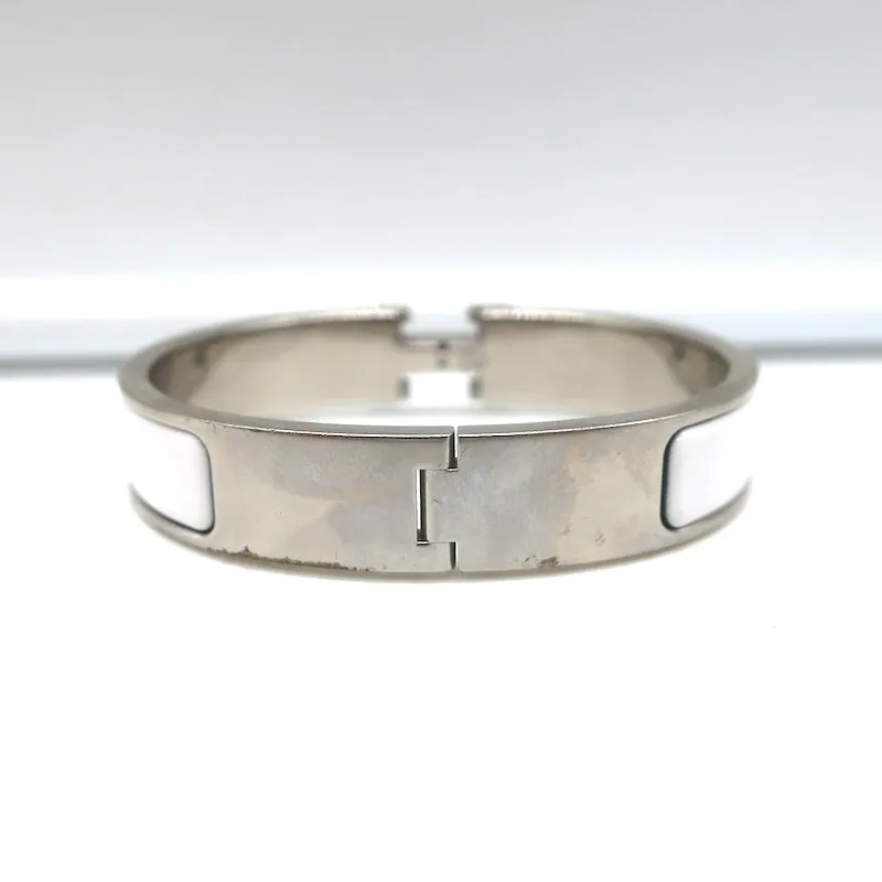 Hermes Clic H PM Bracelet White Enamel Palladium Hardware