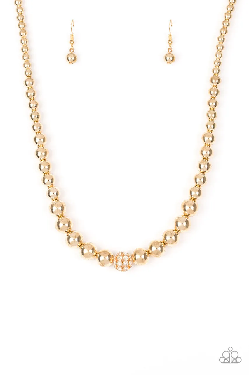 High-Stakes Fame Gold Paparazzi Necklace