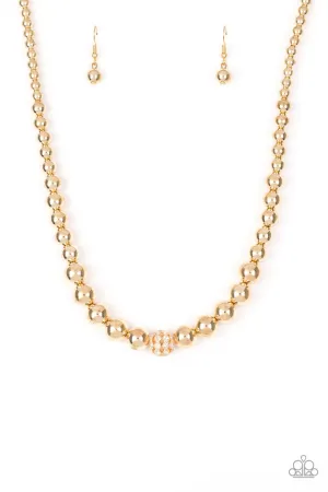 High-Stakes Fame Gold Paparazzi Necklace