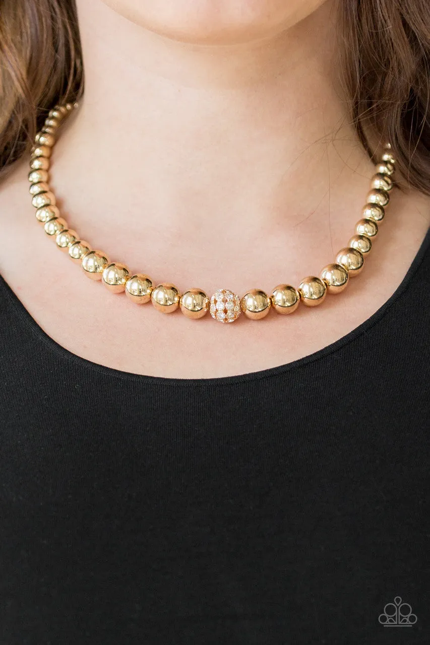 High-Stakes Fame Gold Paparazzi Necklace