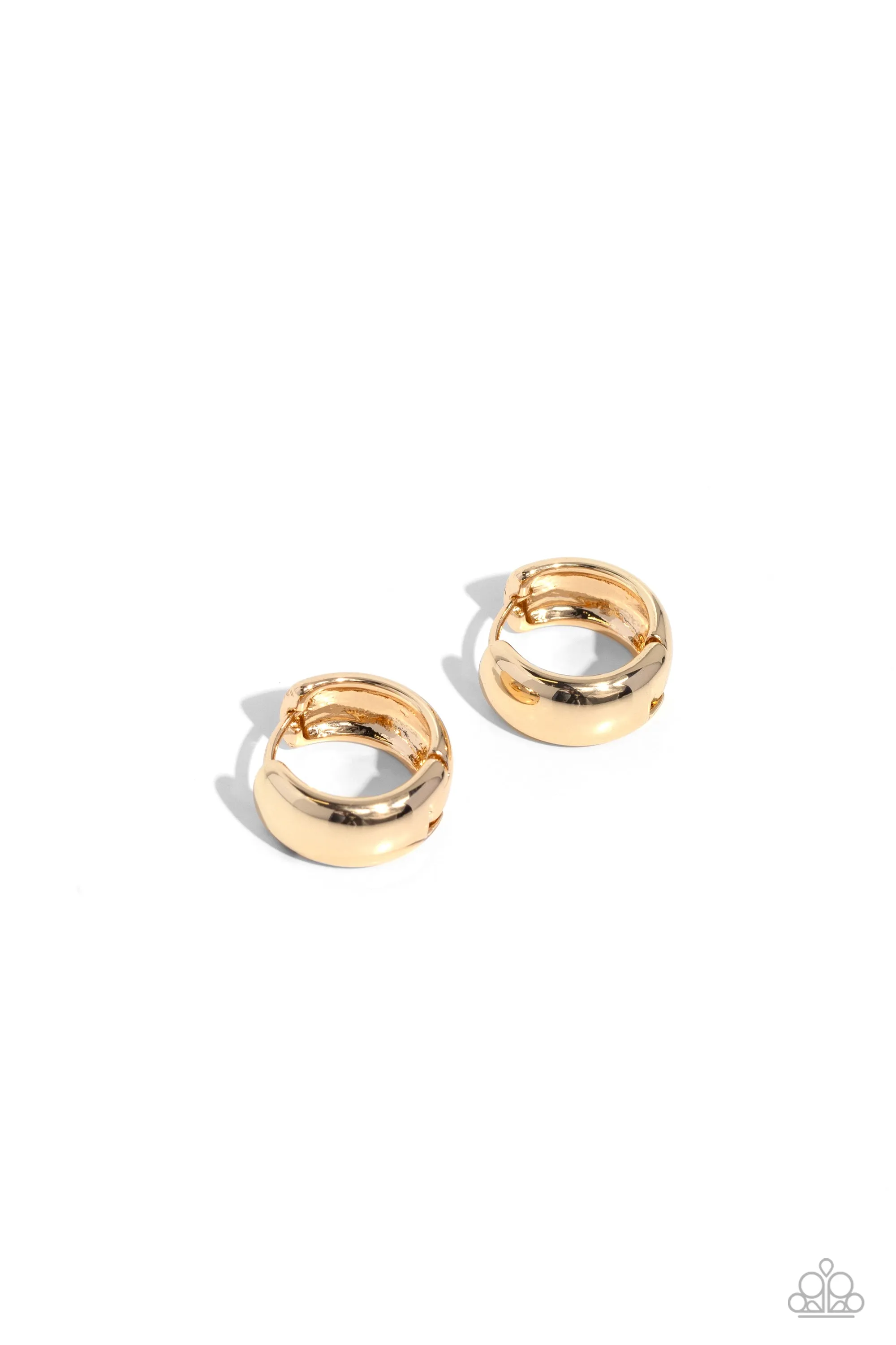 Hinged Halftime - Gold - Paparazzi Tiny Hinge Hoop Earrings