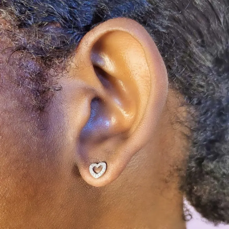 Hollow Heart Stud Earrings