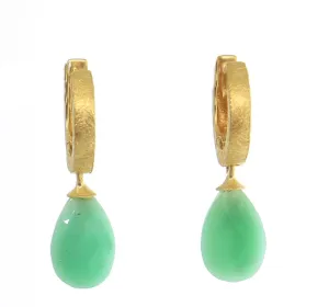 Hoop with Chrysoprase Drop