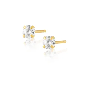 Hypoallergenic Incanto Studs with 2mm Cubic Zirconia