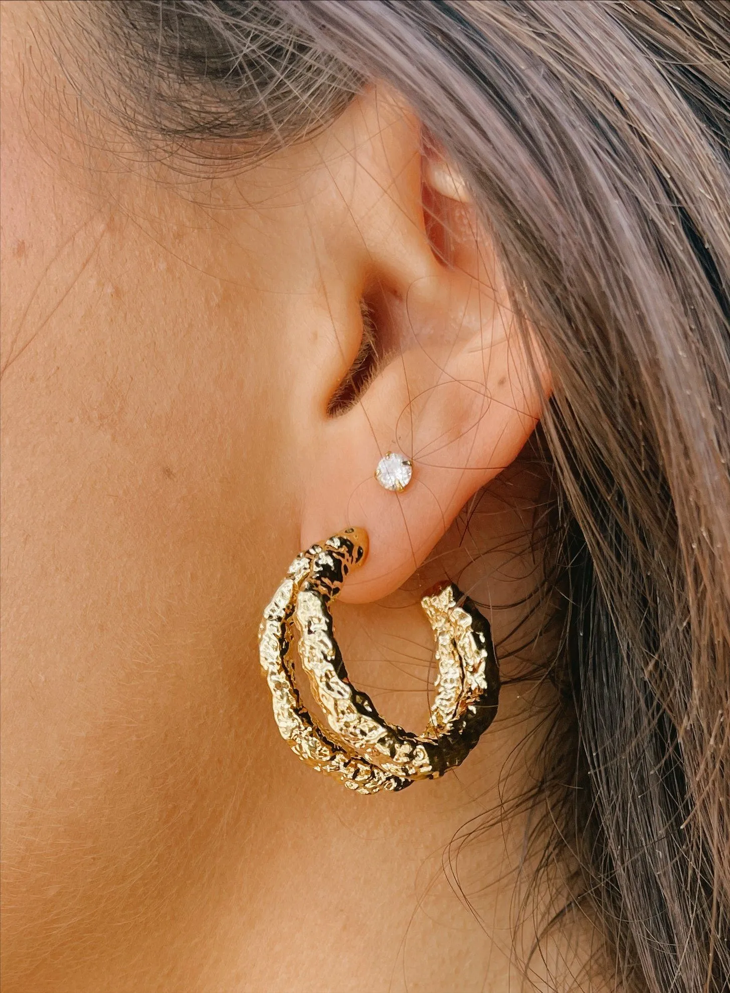 Hypoallergenic Incanto Studs with 2mm Cubic Zirconia