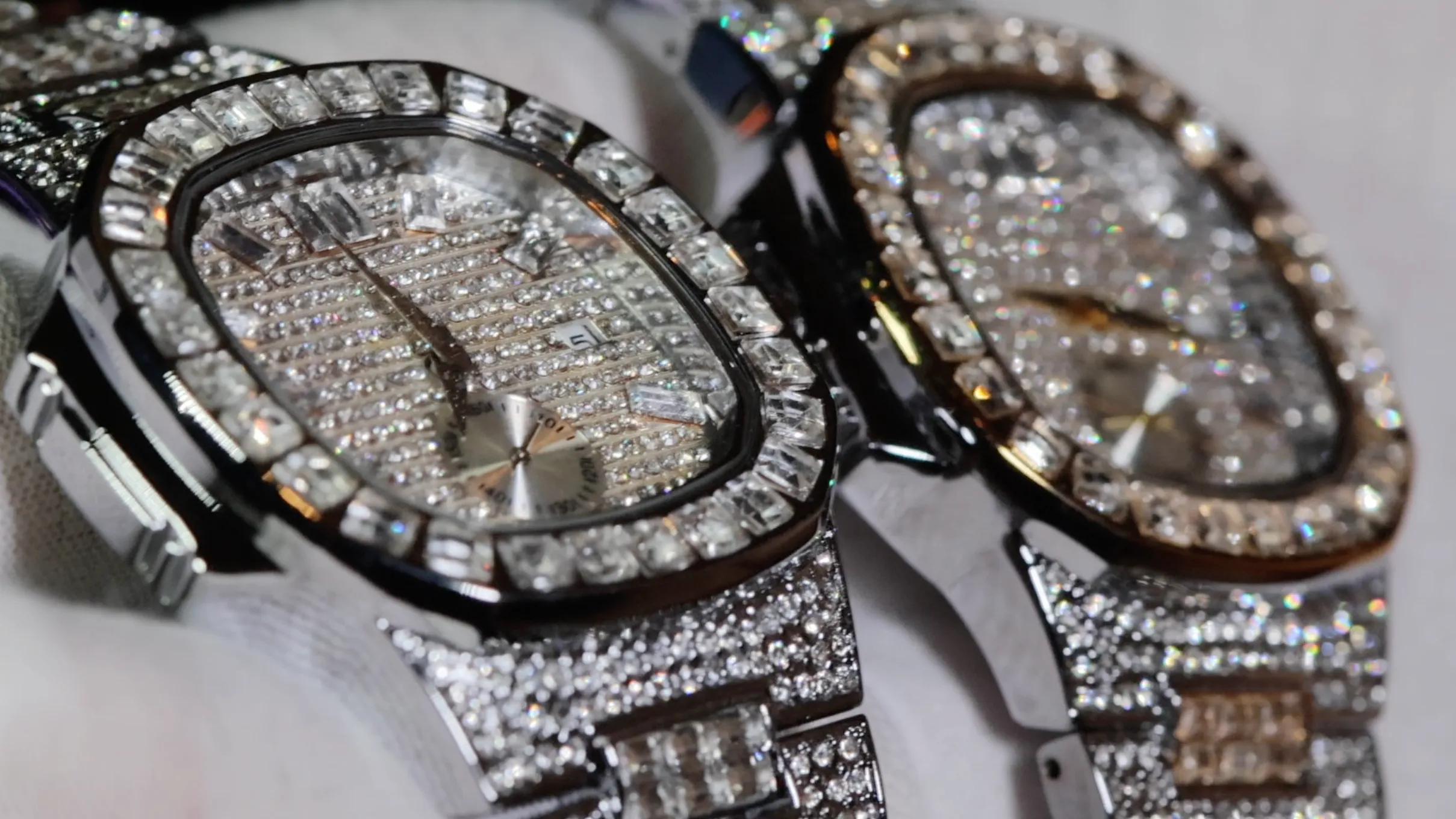 Iced Out Watch | Mens Iced Out Watch | Hip Hop Baguette Diamond Watch
