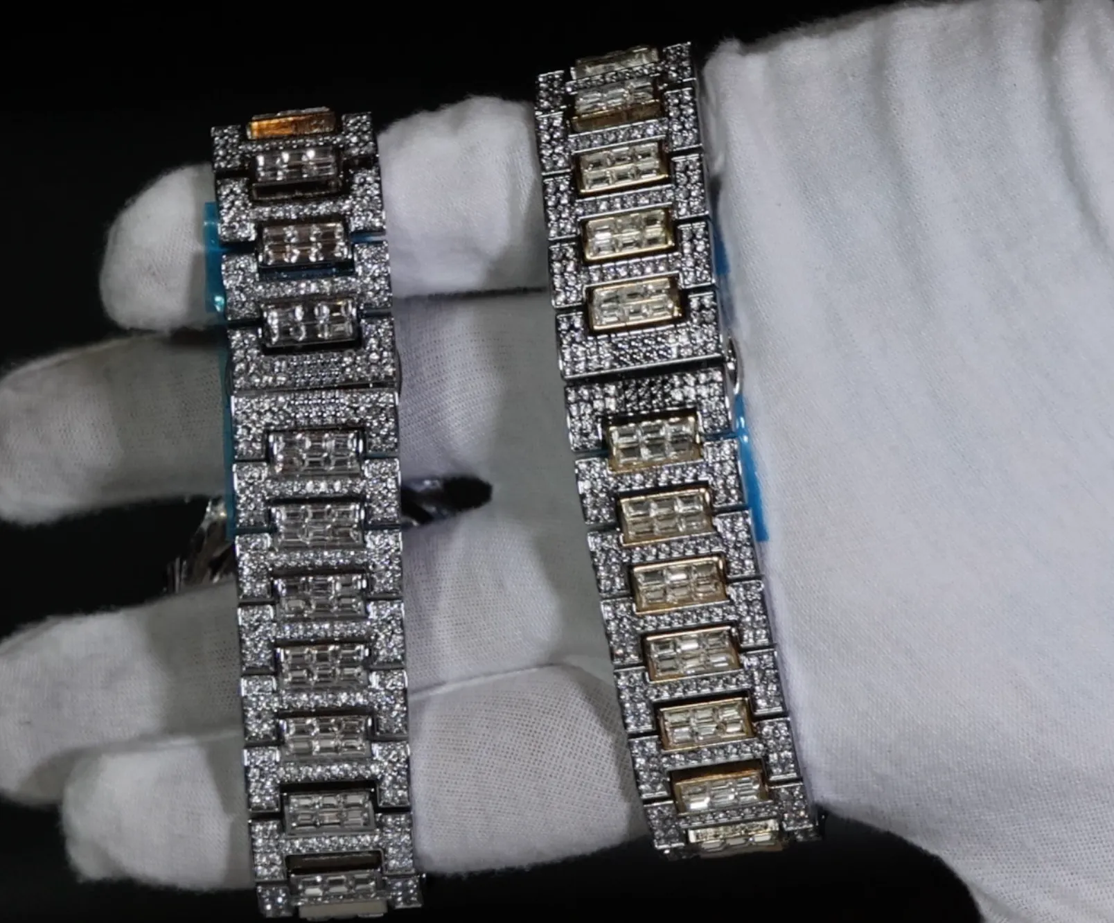Iced Out Watch | Mens Iced Out Watch | Hip Hop Baguette Diamond Watch