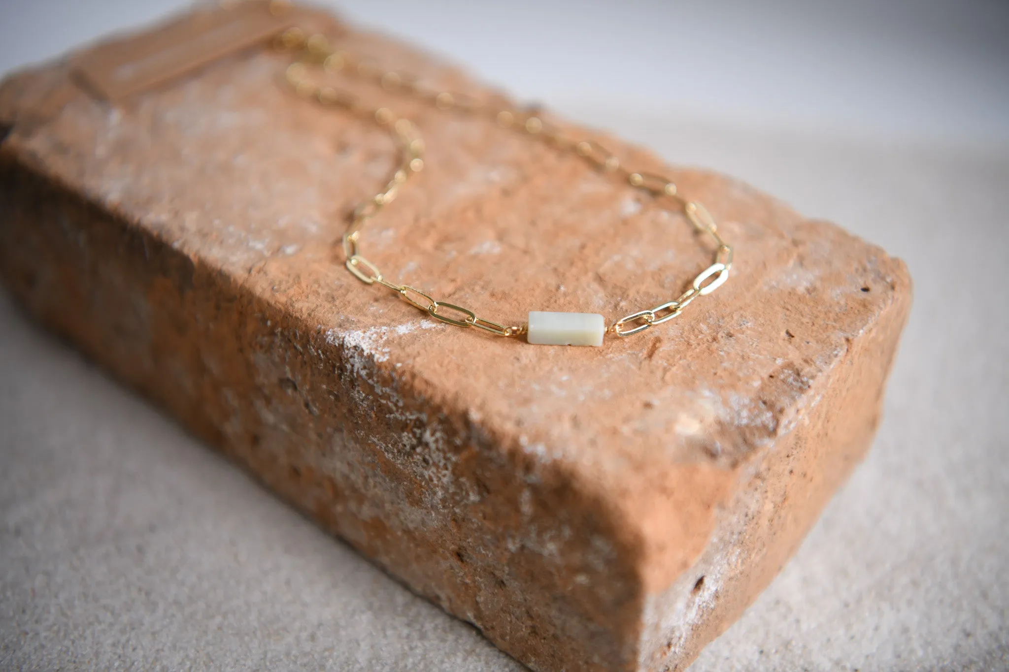 In My Dreams Gemstone Paperclip Necklace