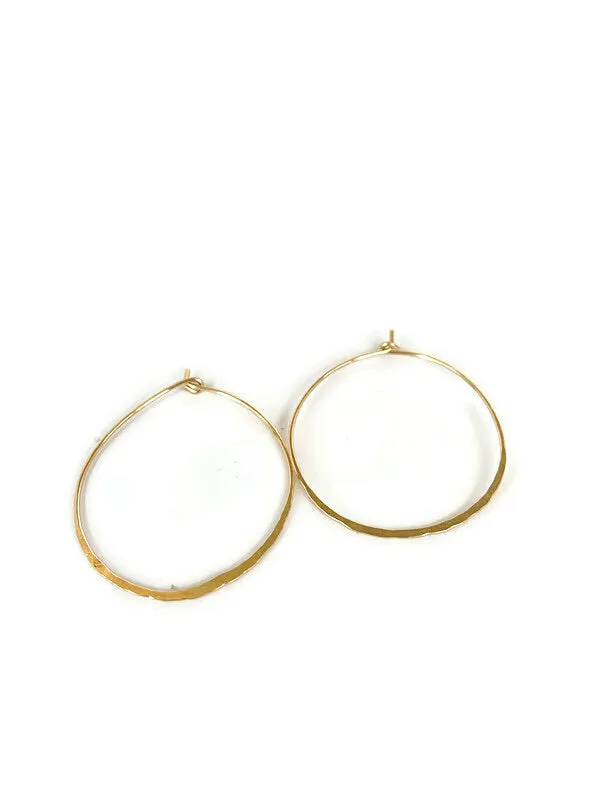 Ingrid Hammered Hoops