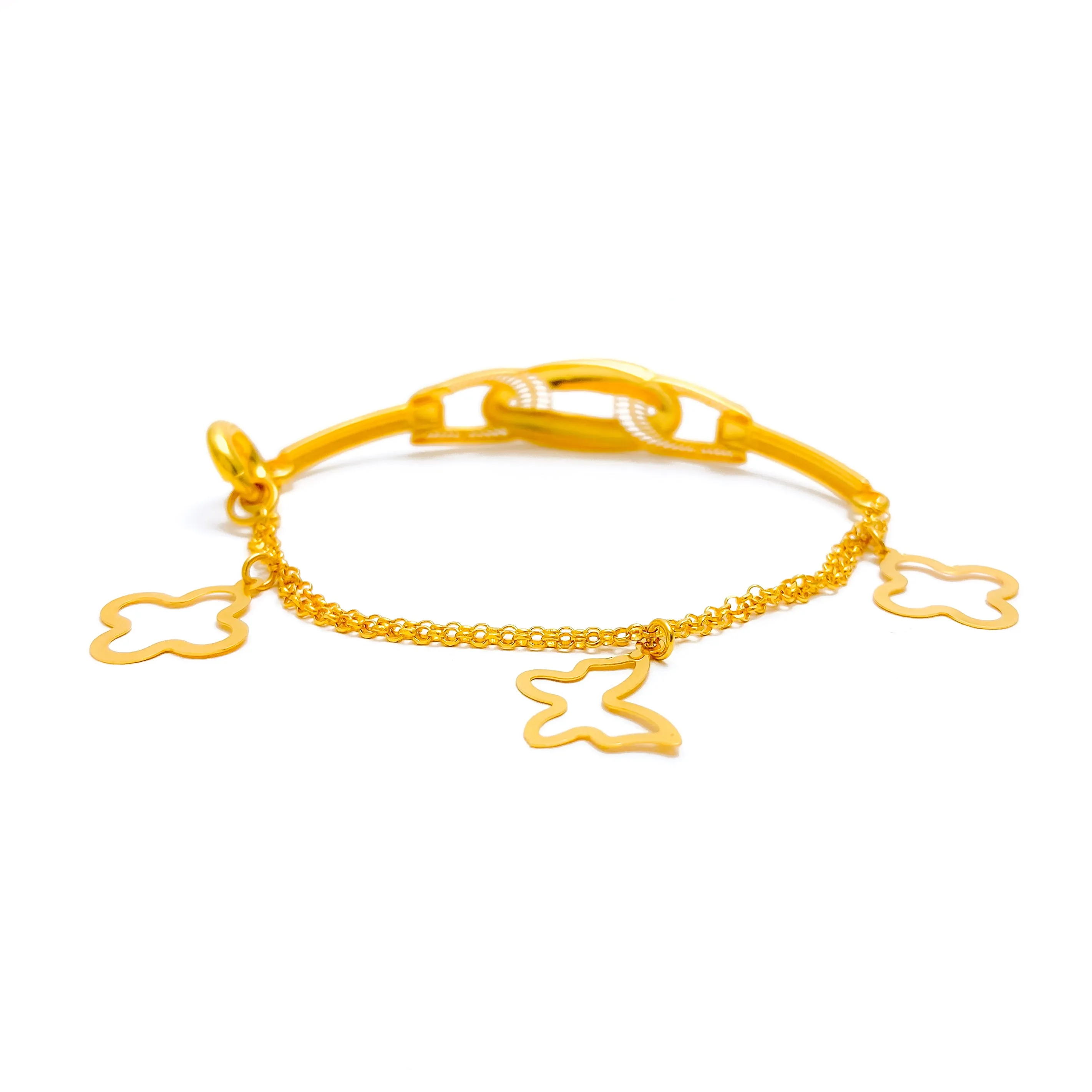Interlinked 21K Gold Flexi Bangle Bracelet