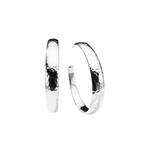 IPPOLITA Classico Sterling Silver #5 Hammered Tapered Hoop Earrings