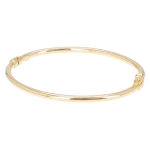 Italian 14k Yellow Gold Hollow Round Tube Bangle Bracelet 7" 2.9mm 3.9 grams