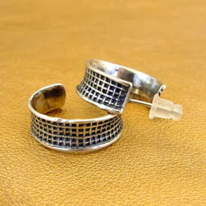 J Hoop Earrings 925 Sterling Silver Handmade Hadar Designers  (H) Last