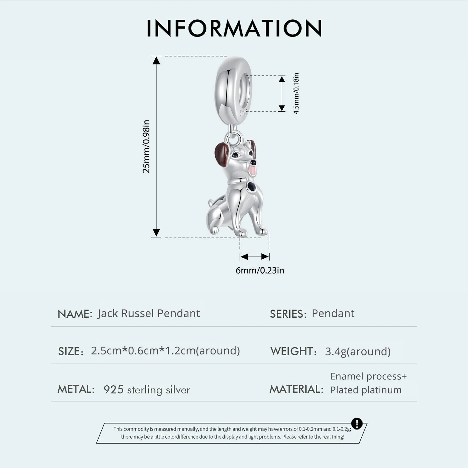 Jack Russel Pendant Charm