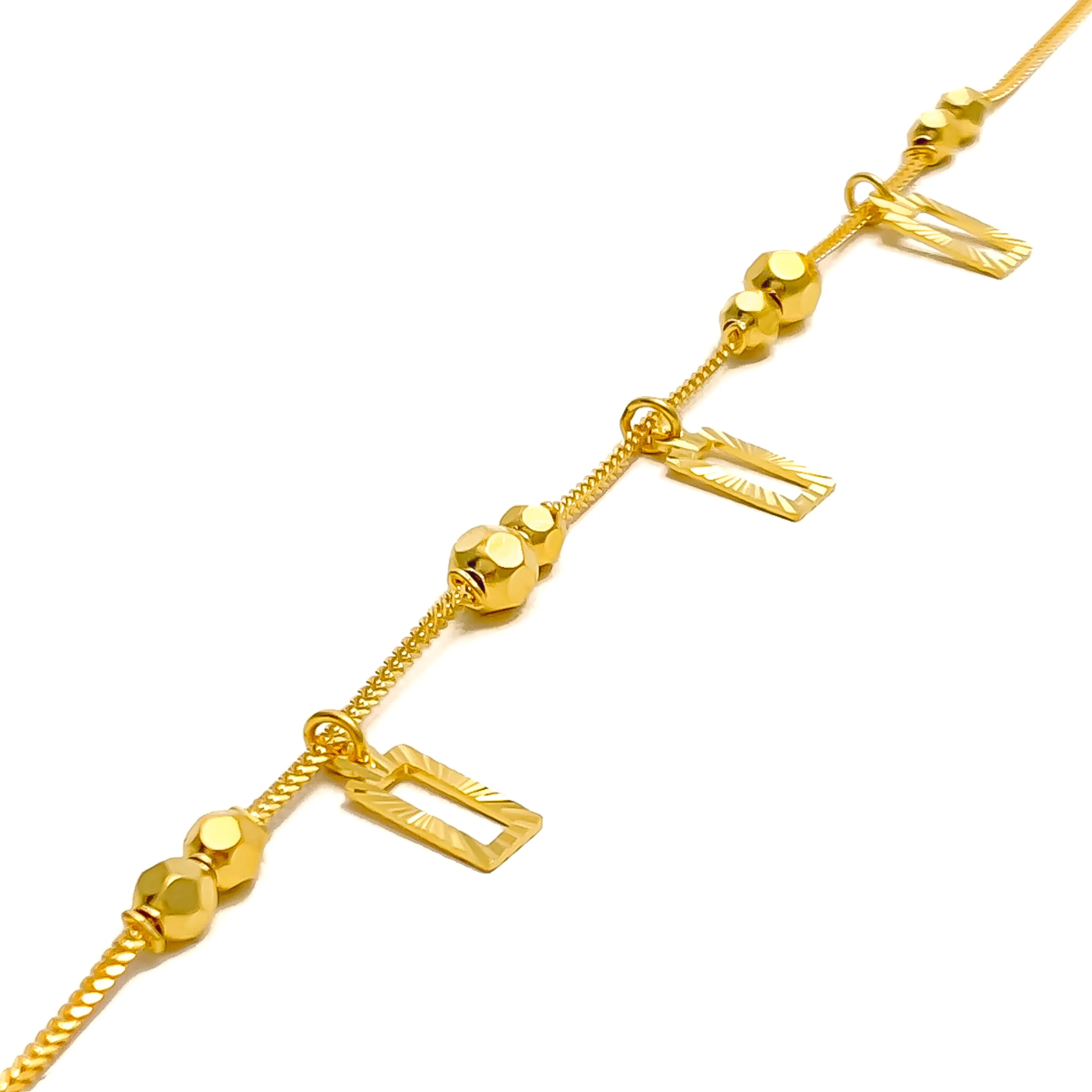 Jazzy Decorative 22k Gold Charm Bracelet