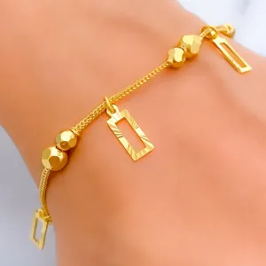Jazzy Decorative 22k Gold Charm Bracelet