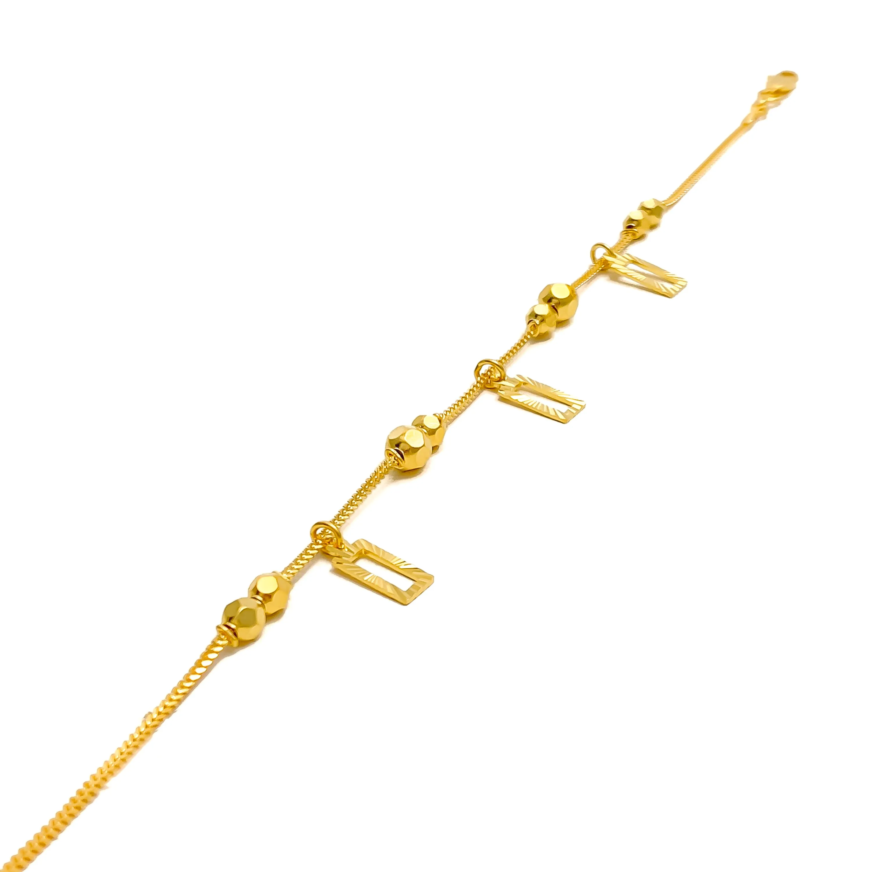Jazzy Decorative 22k Gold Charm Bracelet