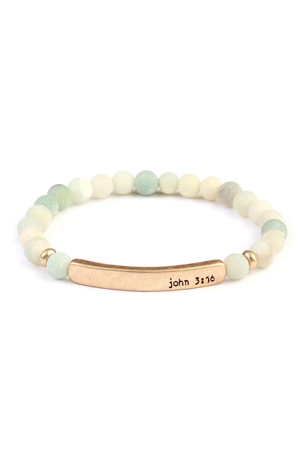 JOHN 3:16 BAR NATURAL STONE BRACELET