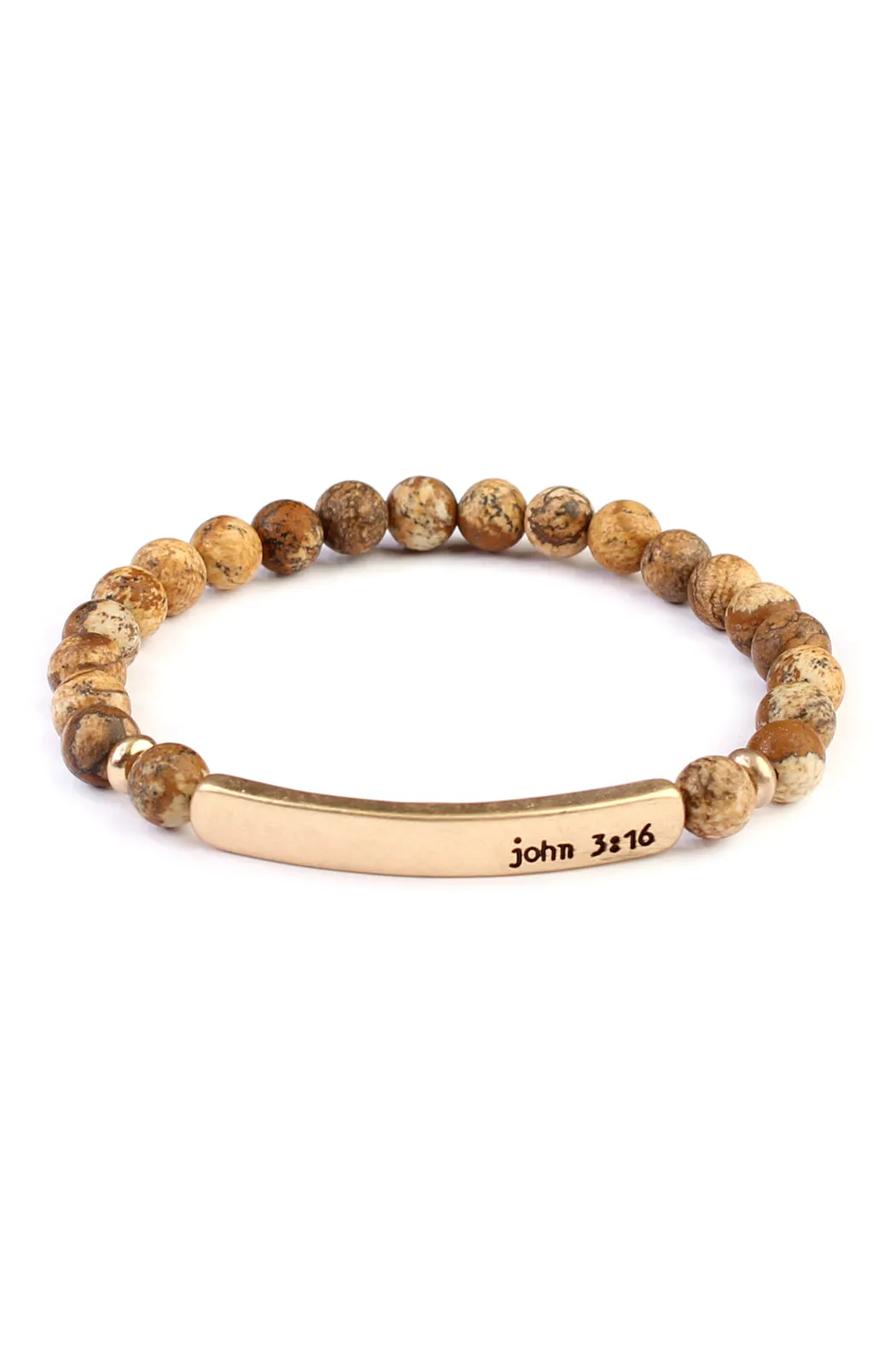 JOHN 3:16 BAR NATURAL STONE BRACELET