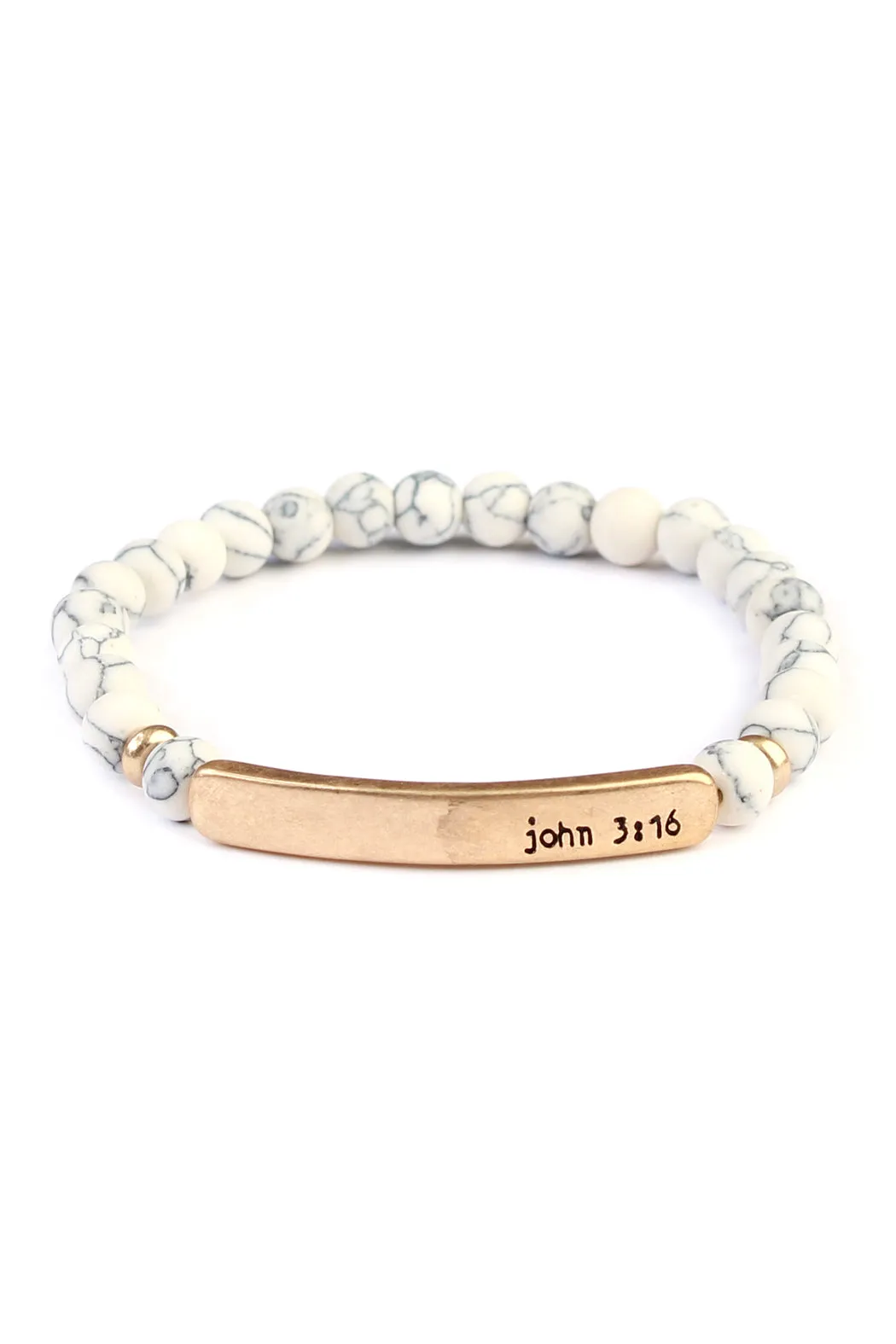 JOHN 3:16 BAR NATURAL STONE BRACELET