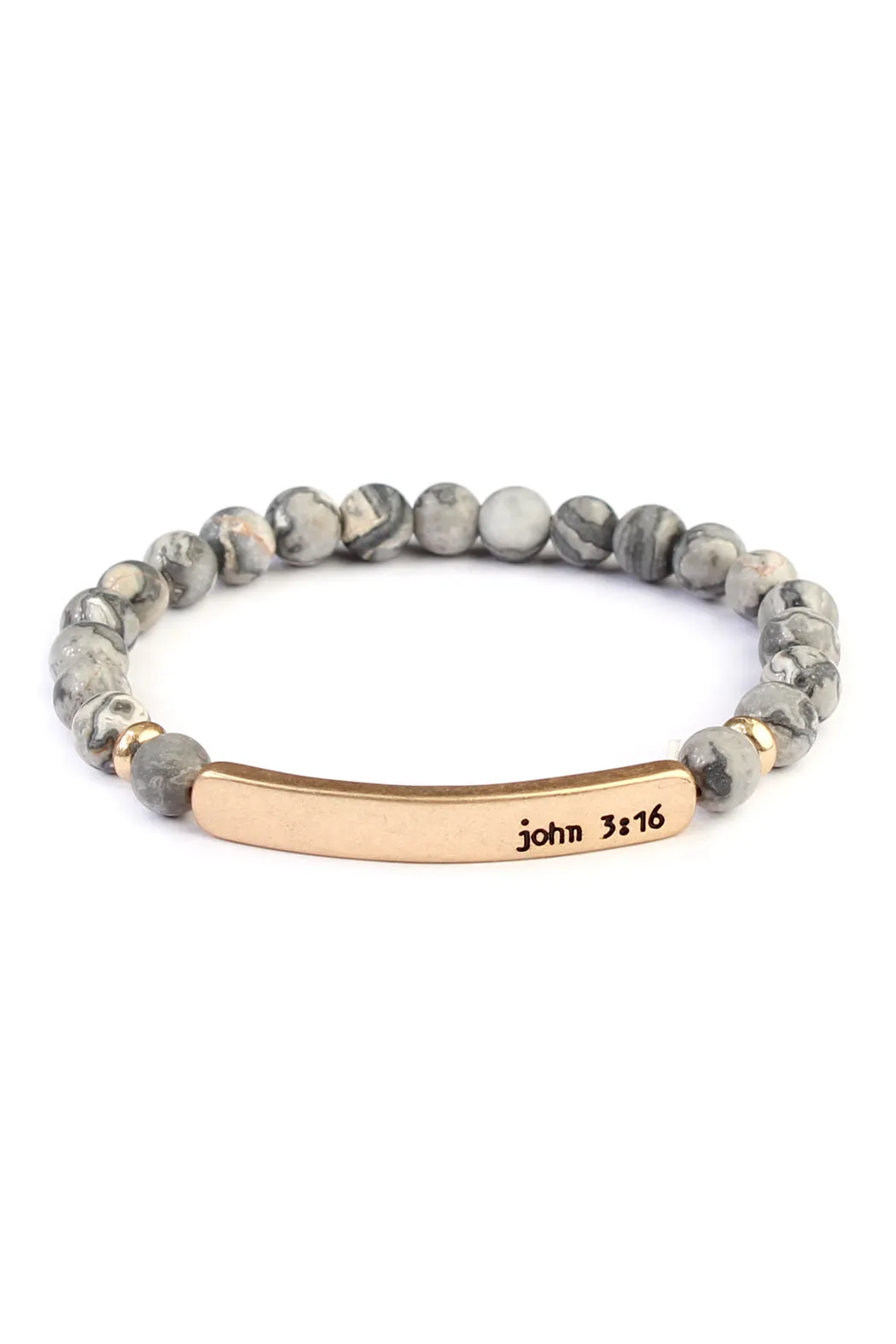 JOHN 3:16 BAR NATURAL STONE BRACELET