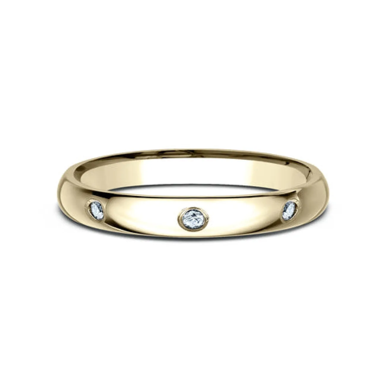 Julia 14K Yellow Gold Comfort Fit 3.0 Diamond Wedding Band Ring
