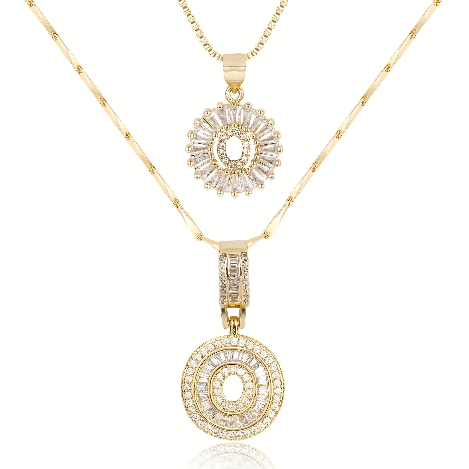 Keep & Share: 2pc 14k Diamond Letter Initial Necklaces