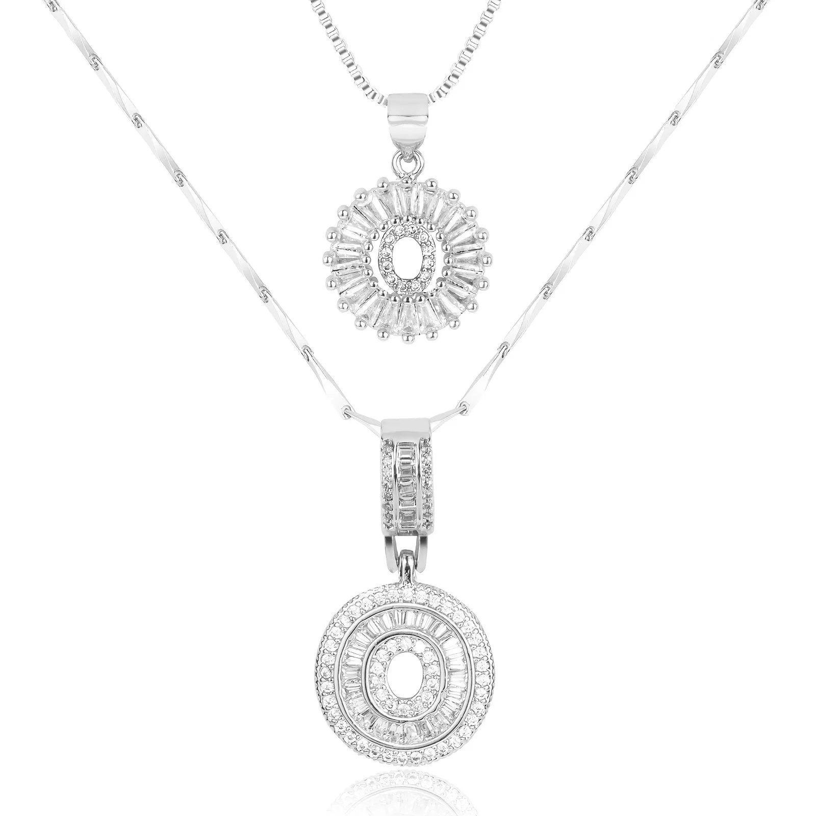 Keep & Share: 2pc 14k Diamond Letter Initial Necklaces