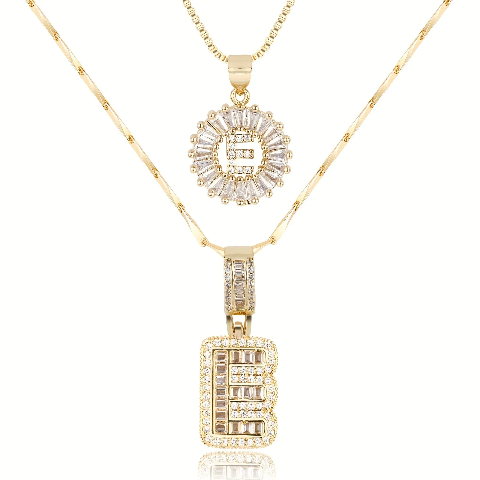 Keep & Share: 2pc 14k Diamond Letter Initial Necklaces