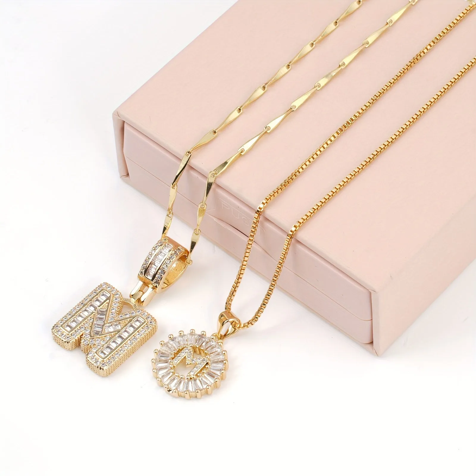 Keep & Share: 2pc 14k Diamond Letter Initial Necklaces