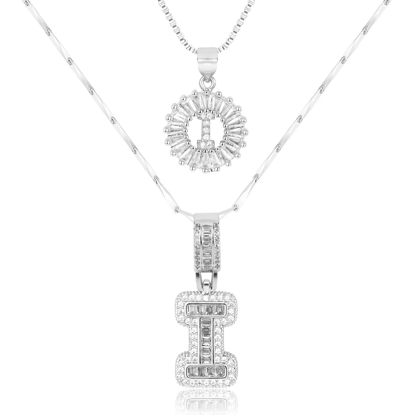 Keep & Share: 2pc 14k Diamond Letter Initial Necklaces