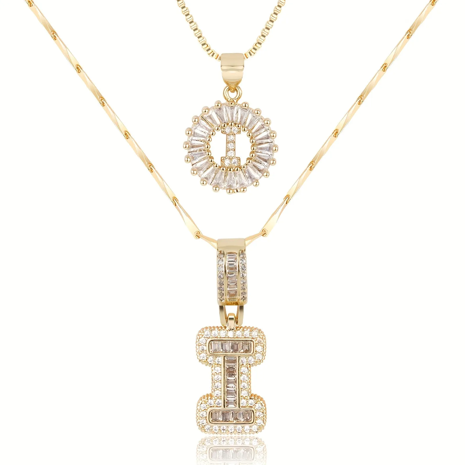 Keep & Share: 2pc 14k Diamond Letter Initial Necklaces