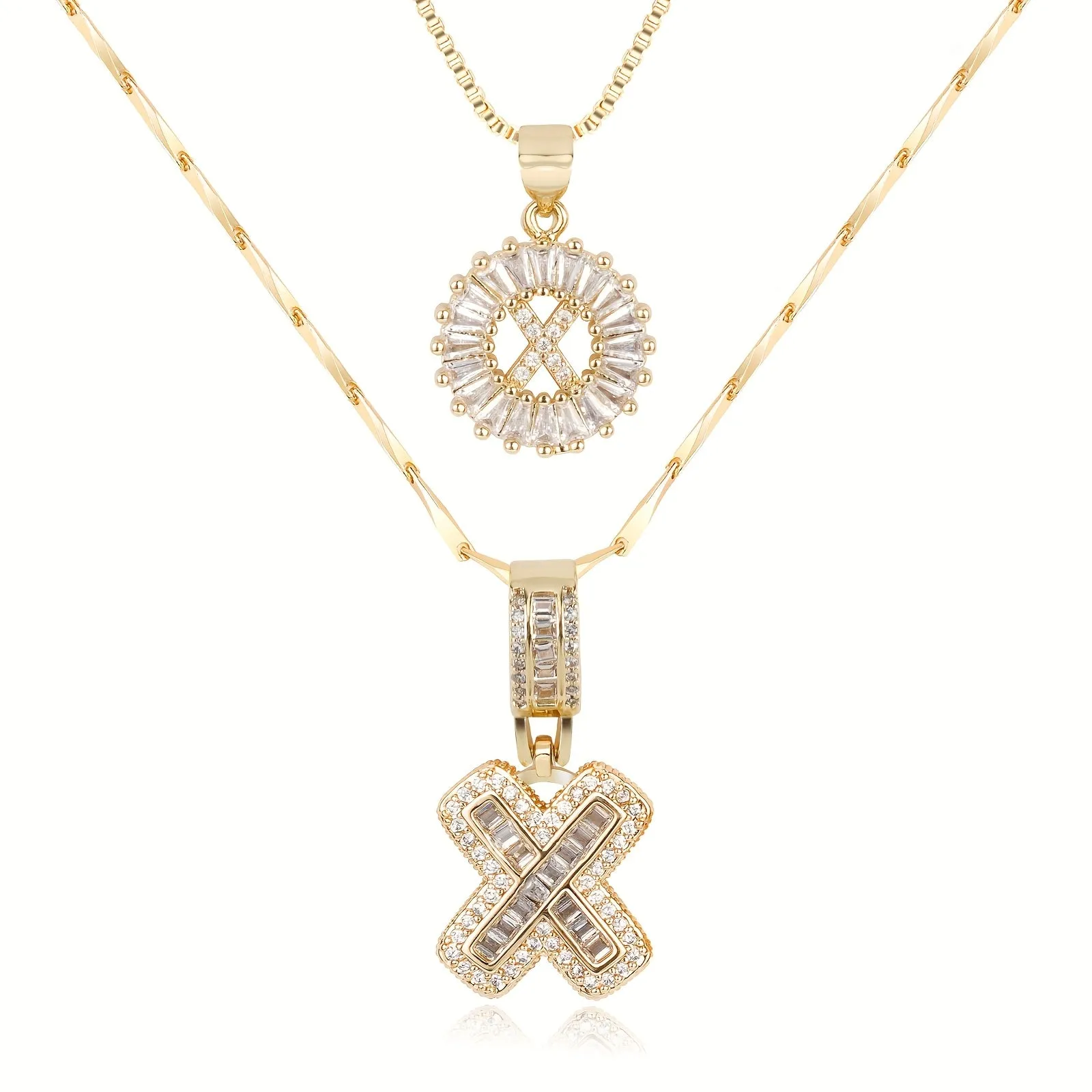 Keep & Share: 2pc 14k Diamond Letter Initial Necklaces