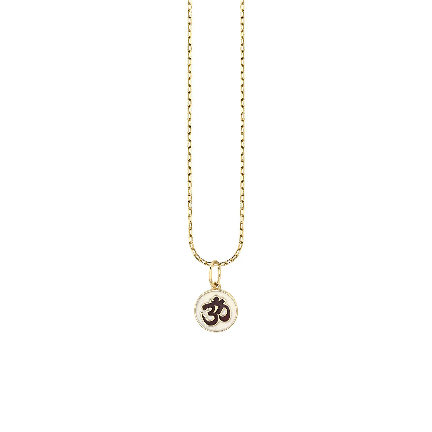 Kids Collection Gold & Enamel Tiny Om Medallion Necklace