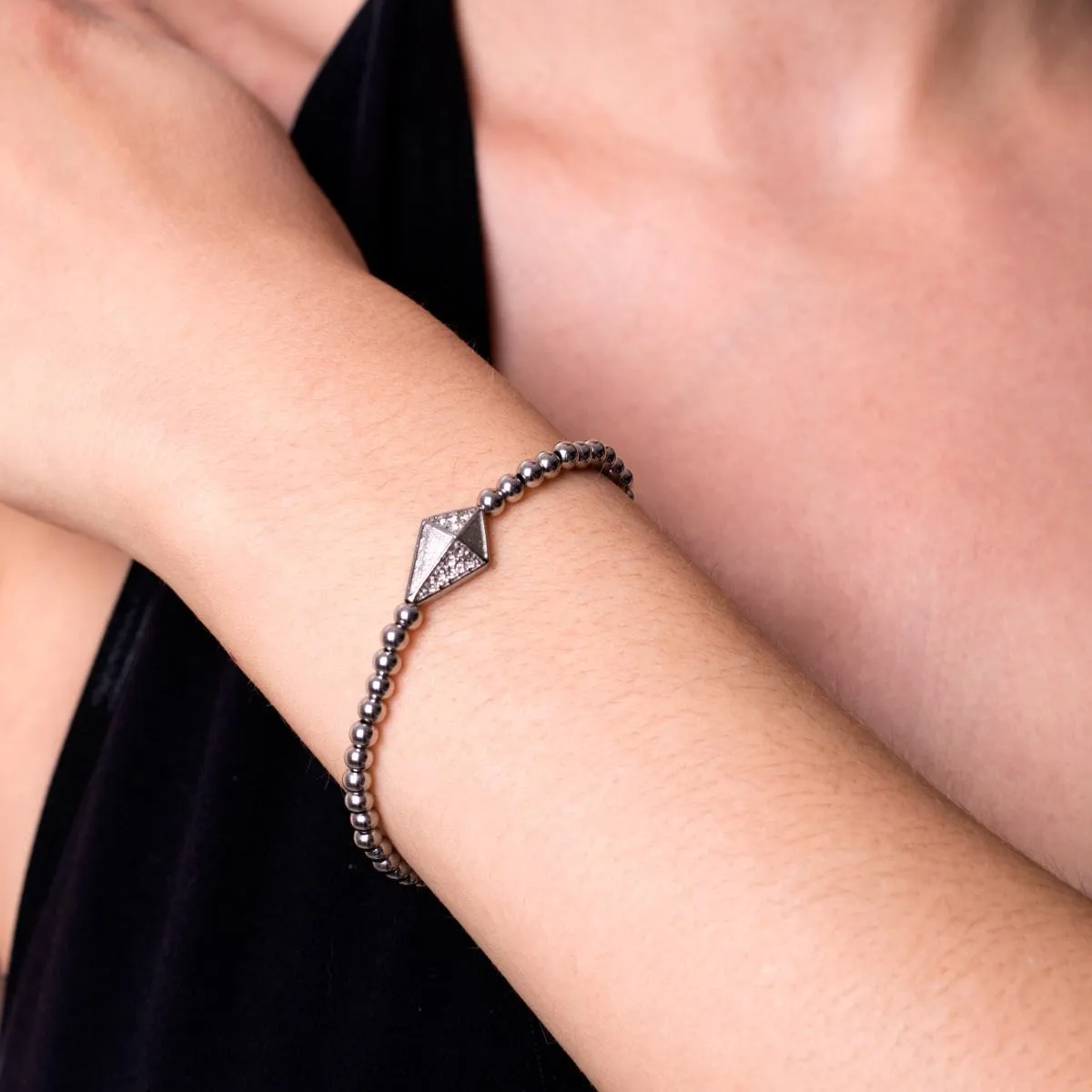 Kite | Silver | Crystal Charm Bracelet
