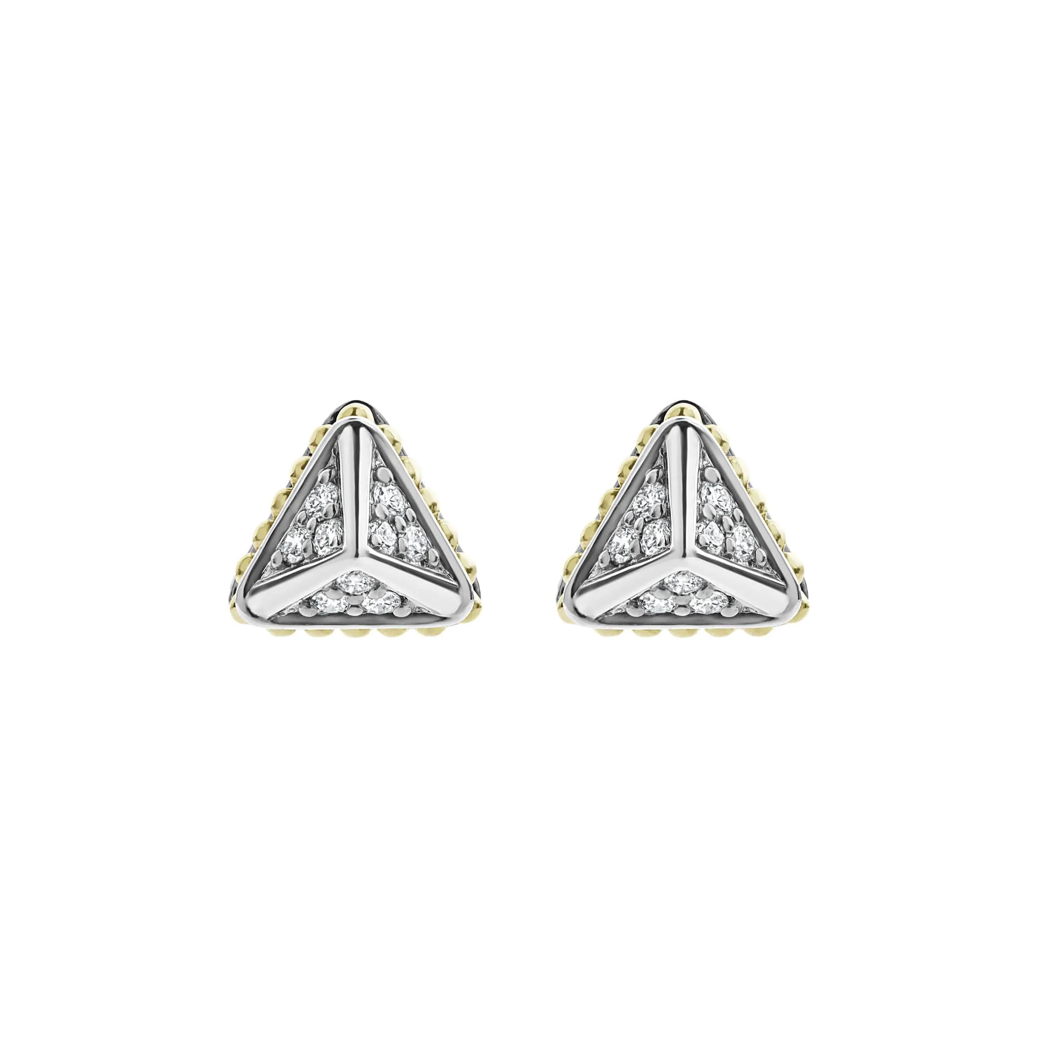 KSL Large Pyramid Diamond Stud Earrings