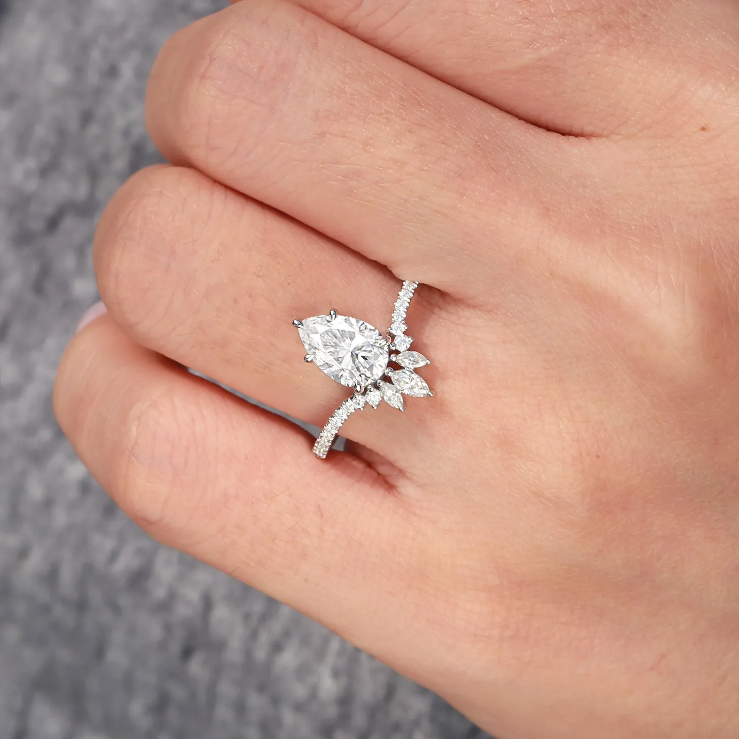 Lab Alexandrite & Moissanite Yellow Gold Ring
