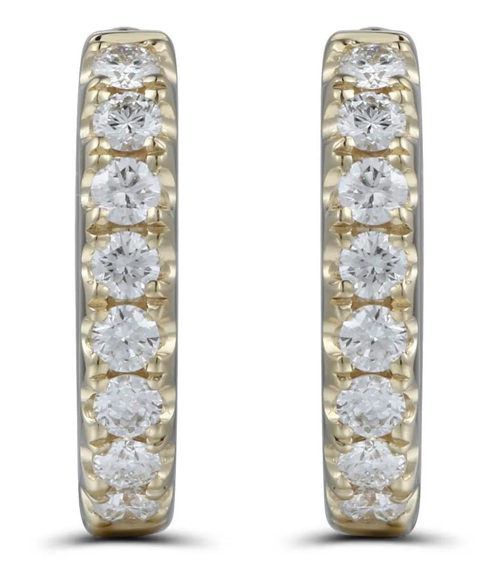 Ladies Diamond Hoop Huguie Earrings 0.46ctw