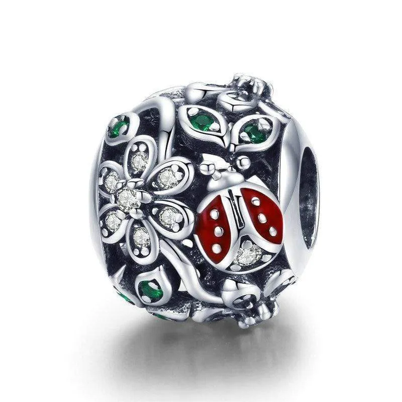 Ladybug Flower Charm