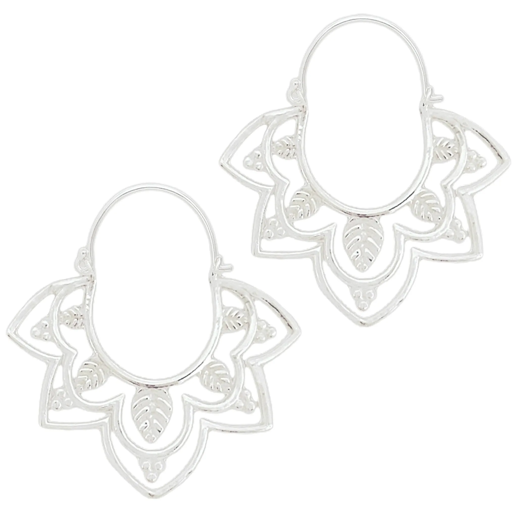 Laihas Prestige Daisly Boho Sterling Silver Hoop Earrings