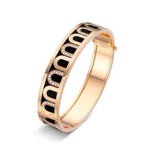 L’Arc de DAVIDOR Bangle GM, 18k Rose Gold with Lacquered Ceramic and Colonnato Diamonds