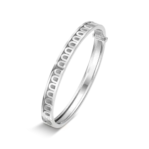 L'Arc de DAVIDOR Bangle PM, 18k White Gold with Satin Finish