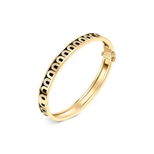 L'Arc de DAVIDOR Bangle PM, 18k Yellow Gold with Lacquered Ceramic and Colonnato Diamonds