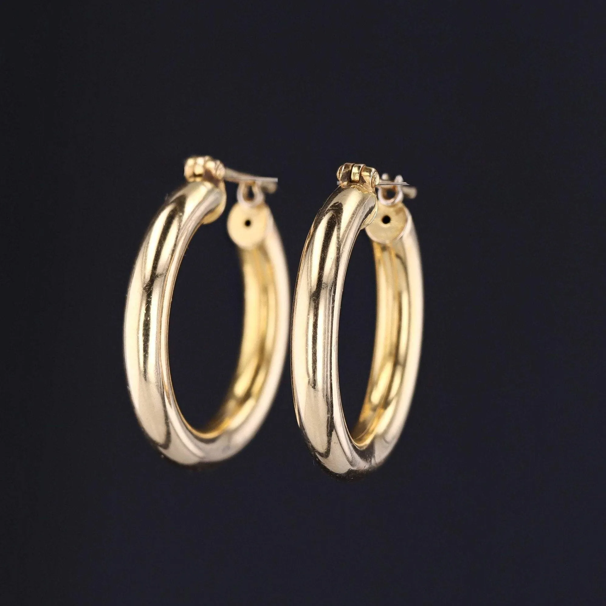 Large 14k Gold Hoop Earrings | Vintage 14k Gold Earrings
