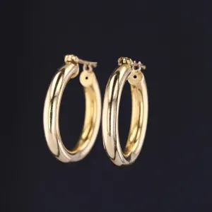 Large 14k Gold Hoop Earrings | Vintage 14k Gold Earrings