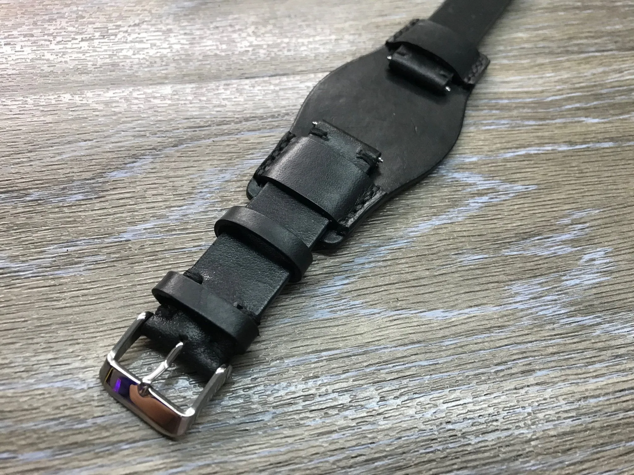Lenny Kravitz Watch straps, Leather Bund Straps, 20mm Watch straps, 20mm Watch bands, Black Watch Straps for Rolex Watches - FREE SHIPPING