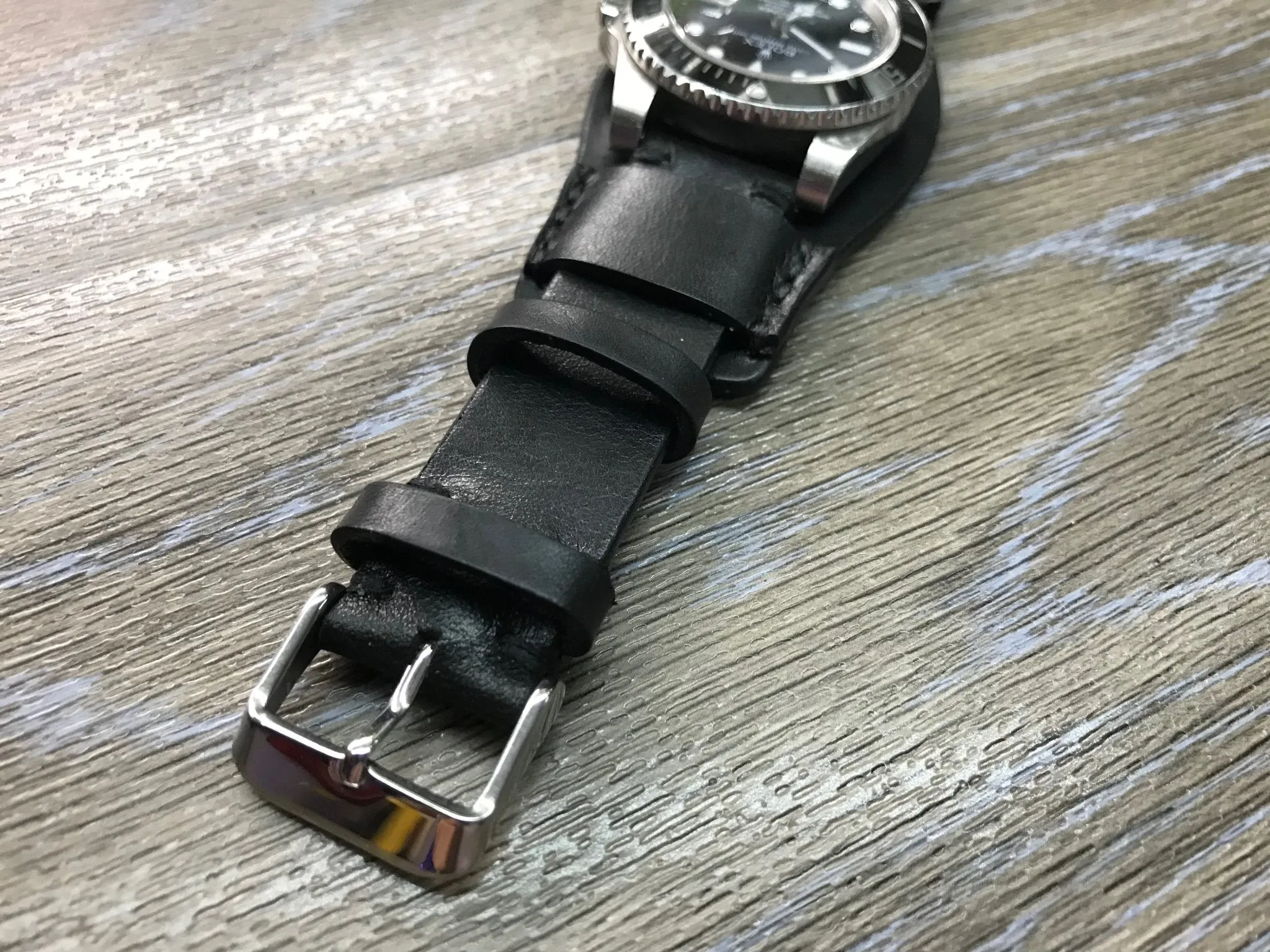 Lenny Kravitz Watch straps, Leather Bund Straps, 20mm Watch straps, 20mm Watch bands, Black Watch Straps for Rolex Watches - FREE SHIPPING
